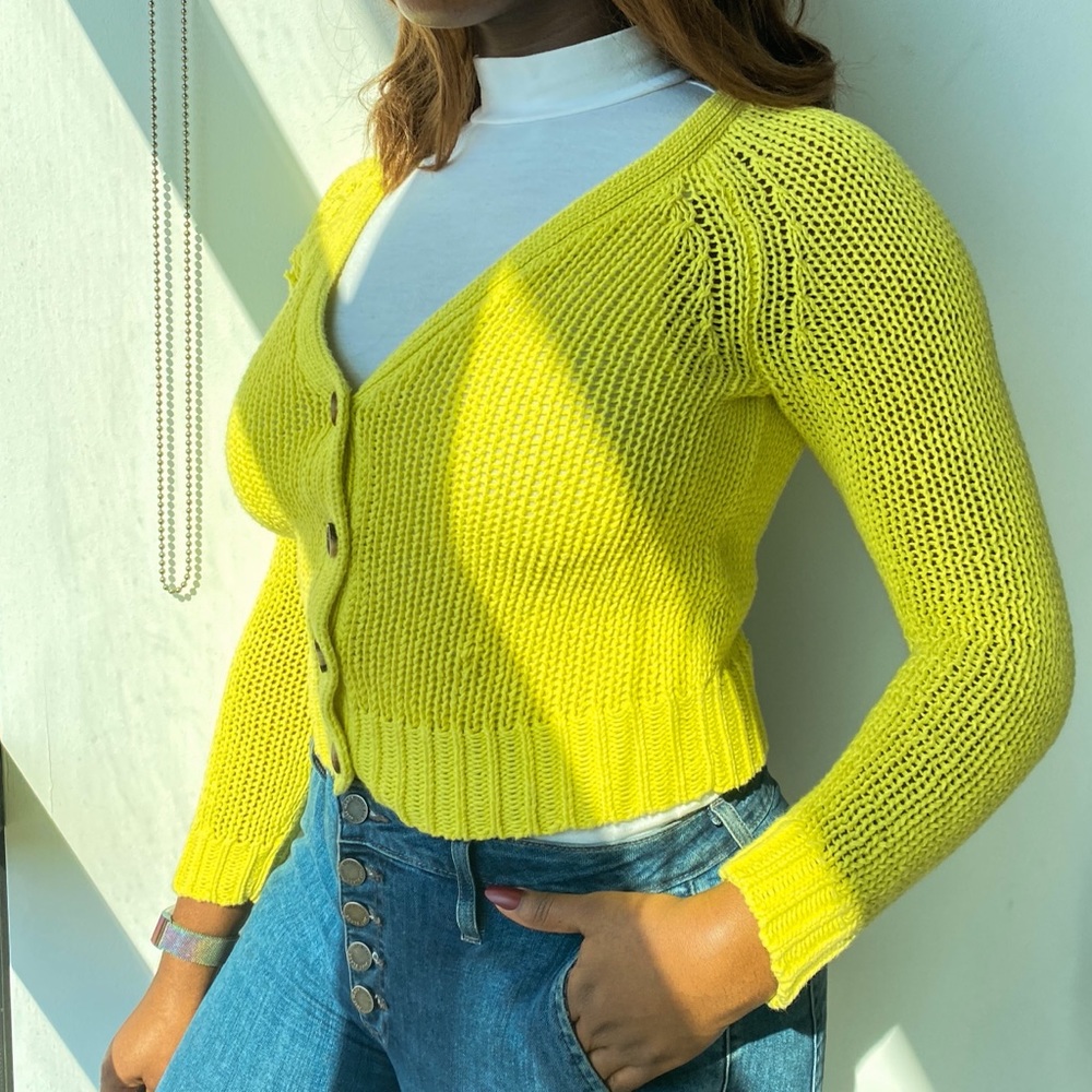 Neon knit cardigan